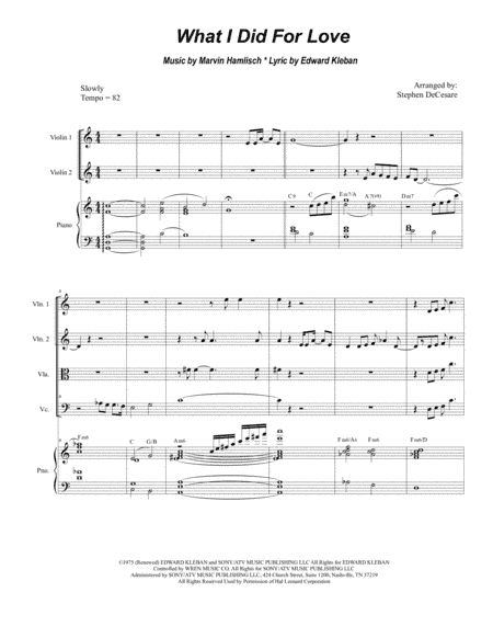 What I Did For Love (arr. Stephen DeCesare)