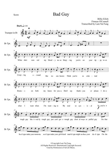 Bad Guy (arr. Lam Yat Fung)