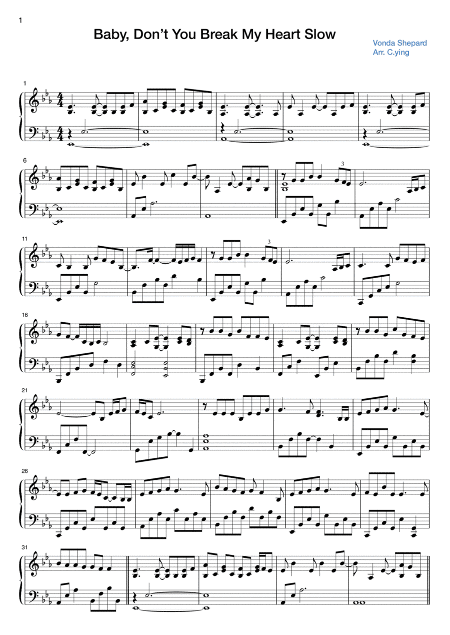 Baby Don't You Break My Heart (arr. C.ying)
