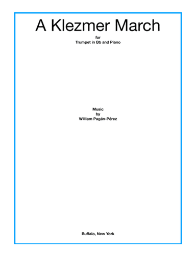 A Klezmer March for Trumpet in Bb and Piano