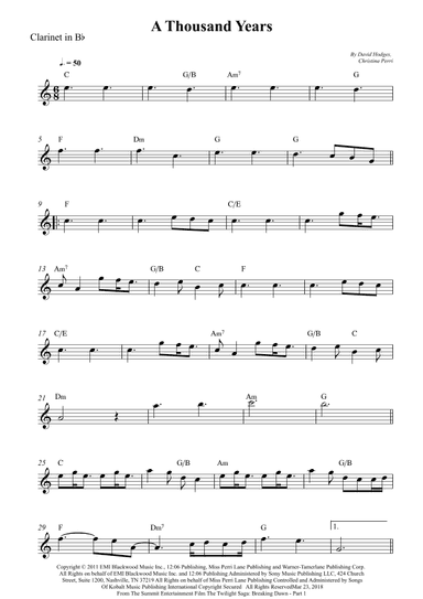 A Thousand Years (arr. Wesley S. SIlva)