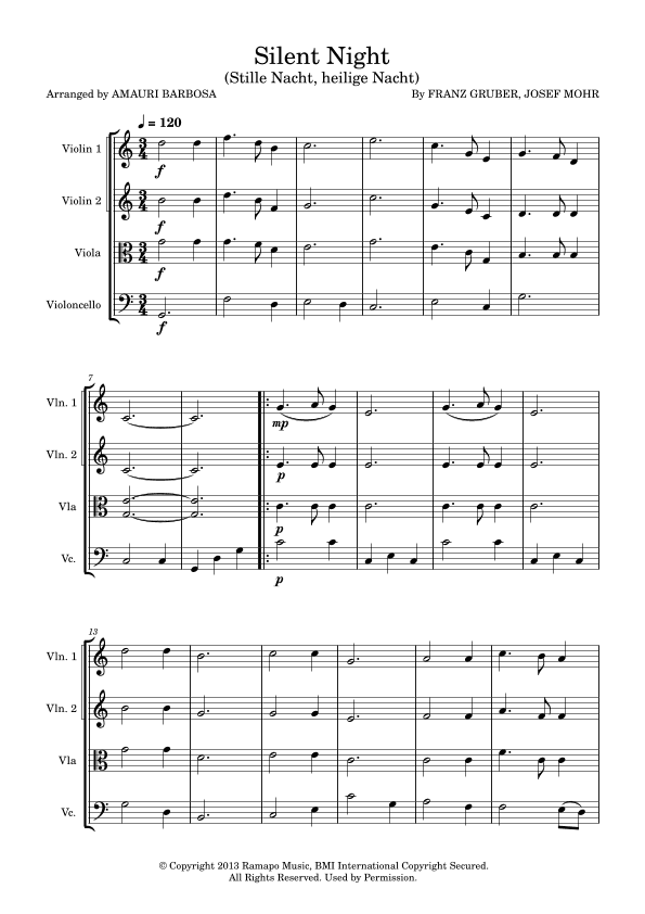 Silent Night (arr. Amauri Barbosa)