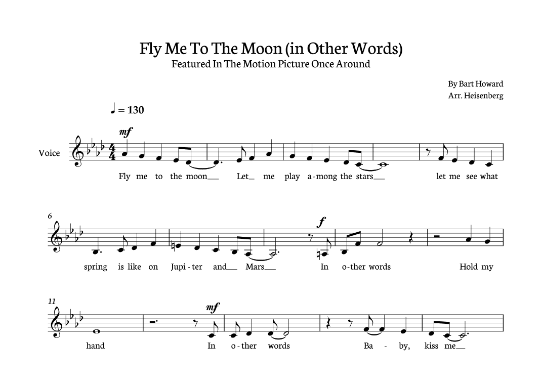 Fly Me To The Moon (in Other Words) (arr. Heisenberg)