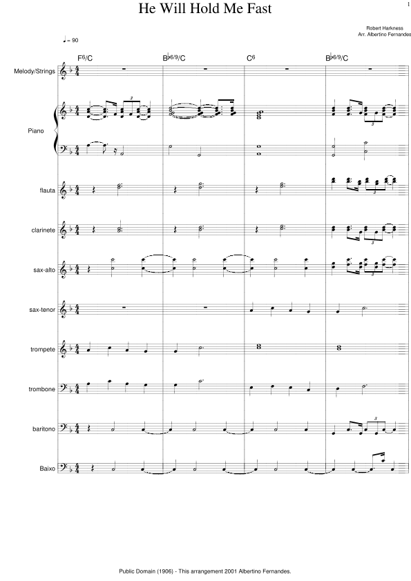 He Will hold Me Fast - Score Only (arr. Albertino Fernandes)