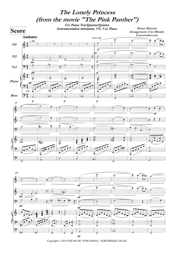 The Lonely Princess (arr. Uwe Roessler / Rössler / Rassler)