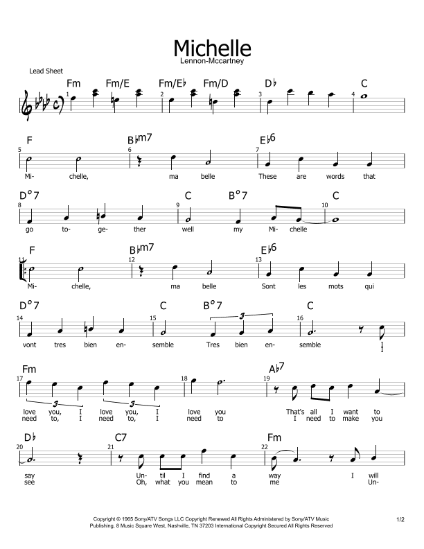 Michelle (arr. Philip M Jackson)