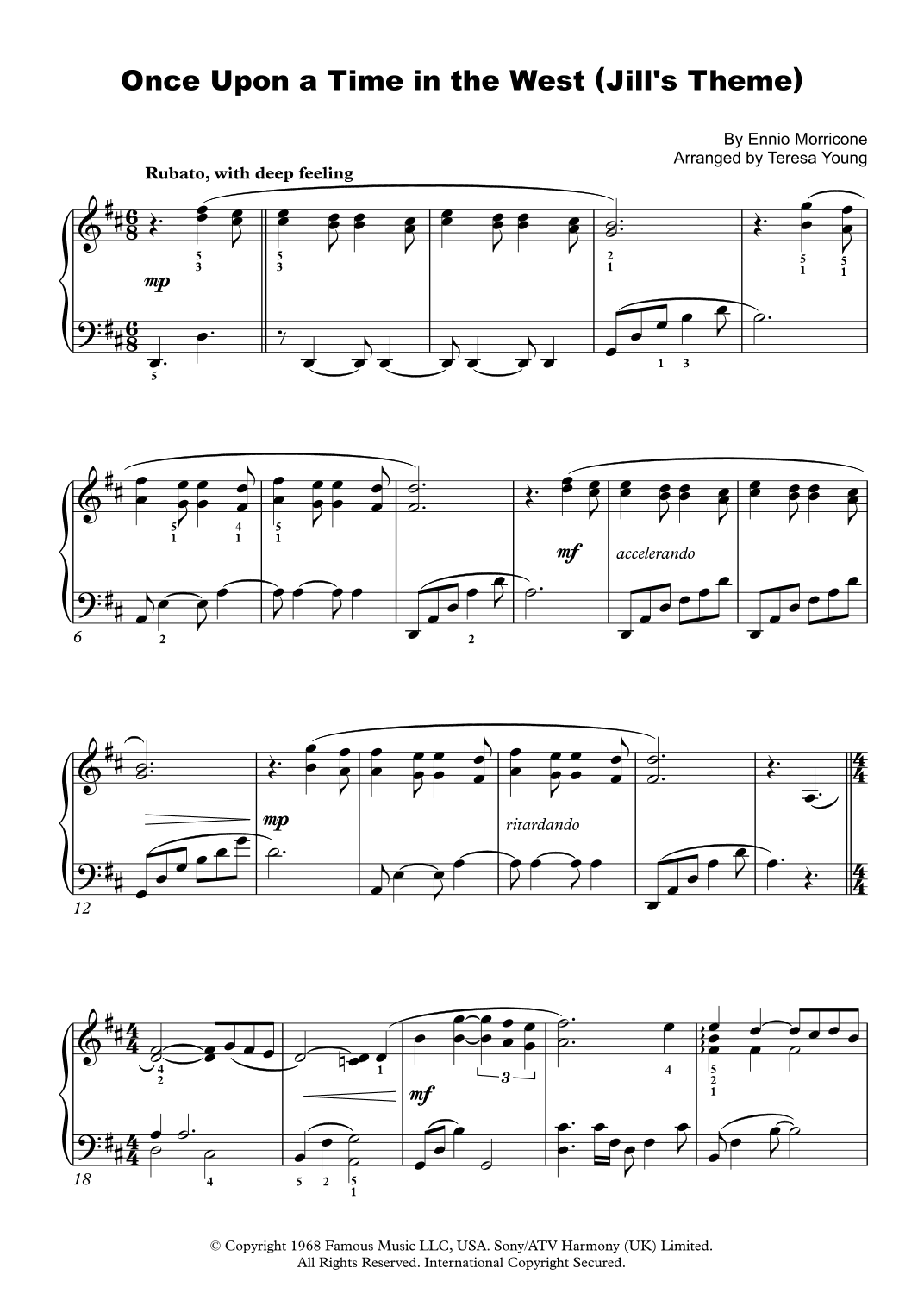 Once Upon A Time In The West (arr. Teresa Young)