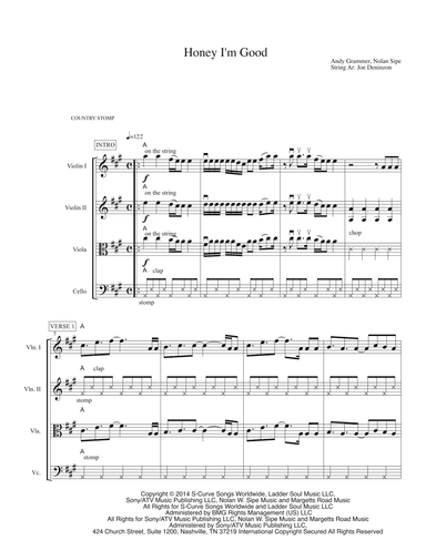 Honey, I'm Good (arr. Joe Deninzon)