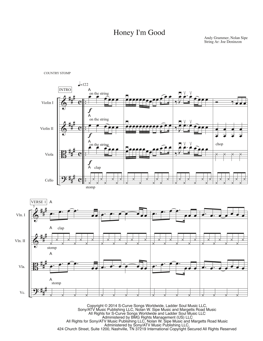 Honey, I'm Good (arr. Joe Deninzon)