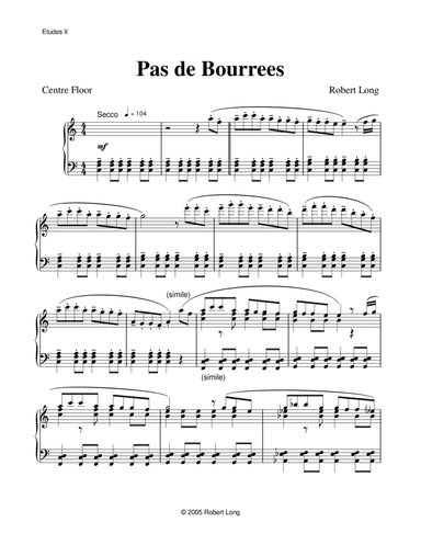 Ballet Piano Sheet Music: Pas de Bourrees from Etudes II
