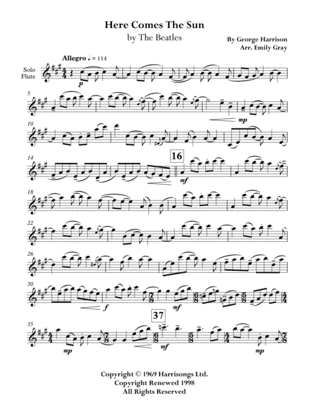 Here Comes The Sun (arr. Emily Gray)