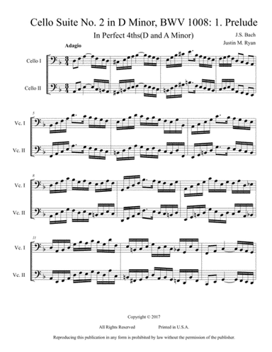 Cello Suite No. 2, BWV 1008: I. Prelude (arr. Justin M. Ryan)