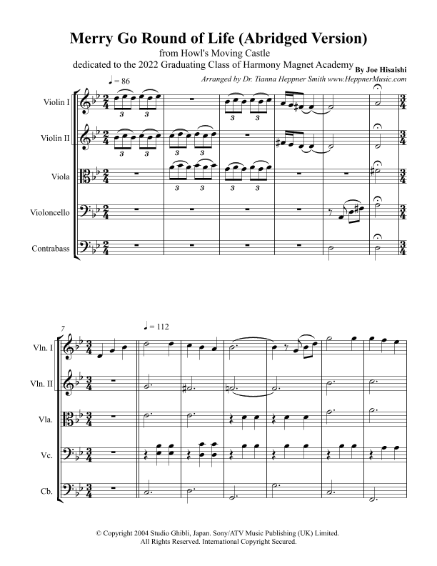 Merry-go-round Of Life (arr. Dr. Tianna Heppner Smith www.HeppnerMusic.com)