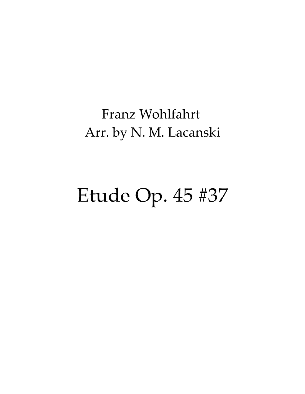 Etude Op. 45 #37 (arr. Nick M Lacanski)