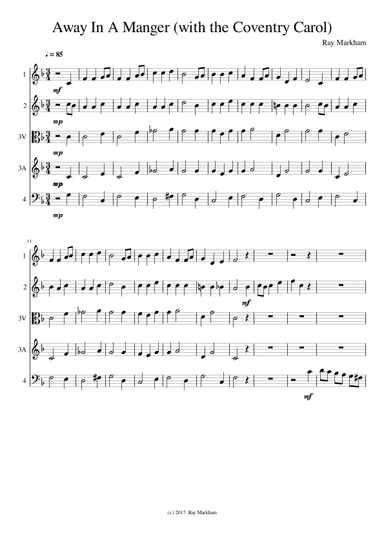 Away In A Manger (with the Coventry Carol) (arr. Ray Markham)