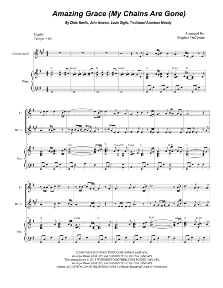 Amazing Grace (my Chains Are Gone) (arr. Stephen DeCesare)