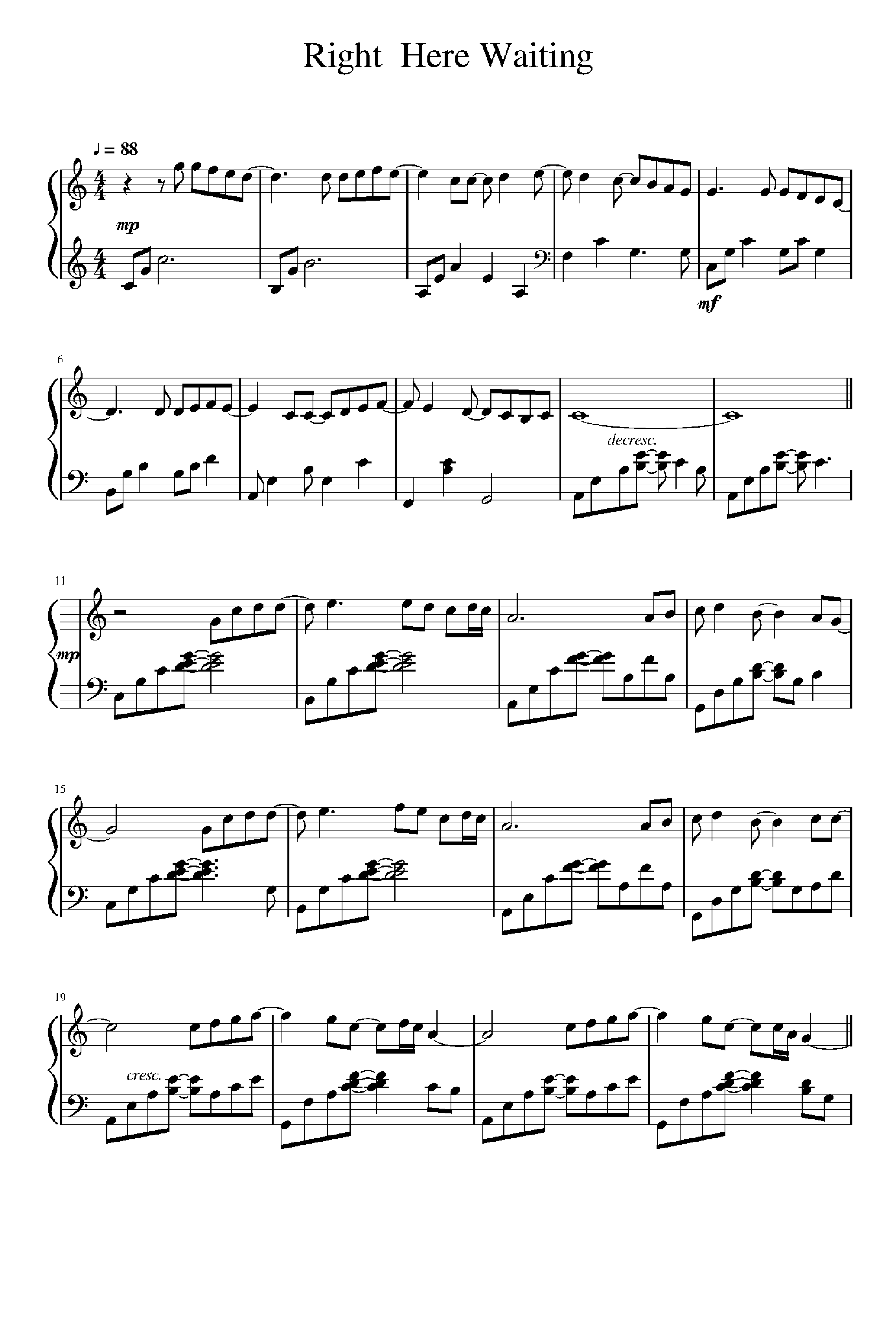 Right Here Waiting (arr. Richard Marx)
