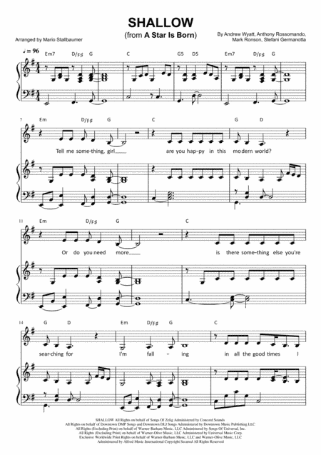 Shallow (arr. Mario Stallbaumer)