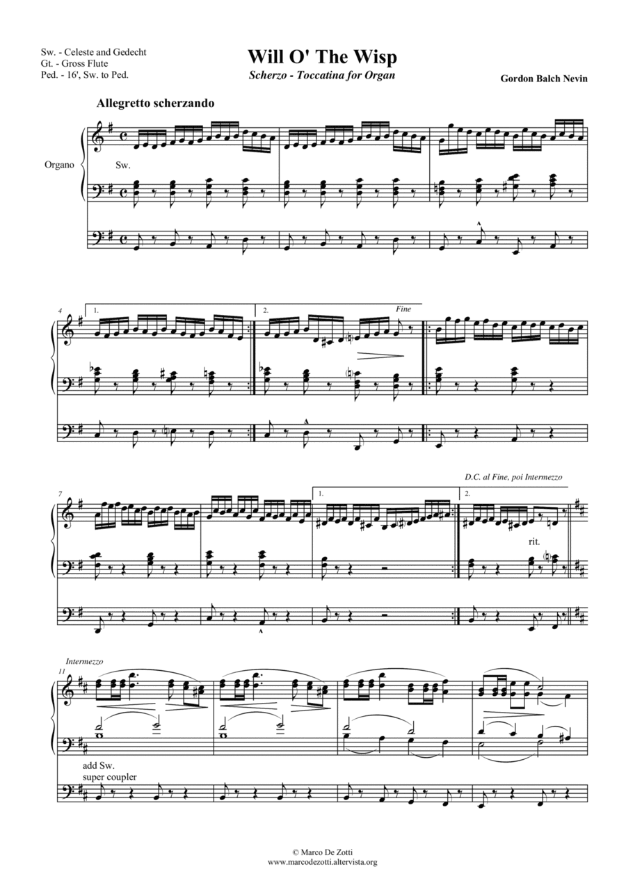Will O' the Wisp (arr. Marco De Zotti)