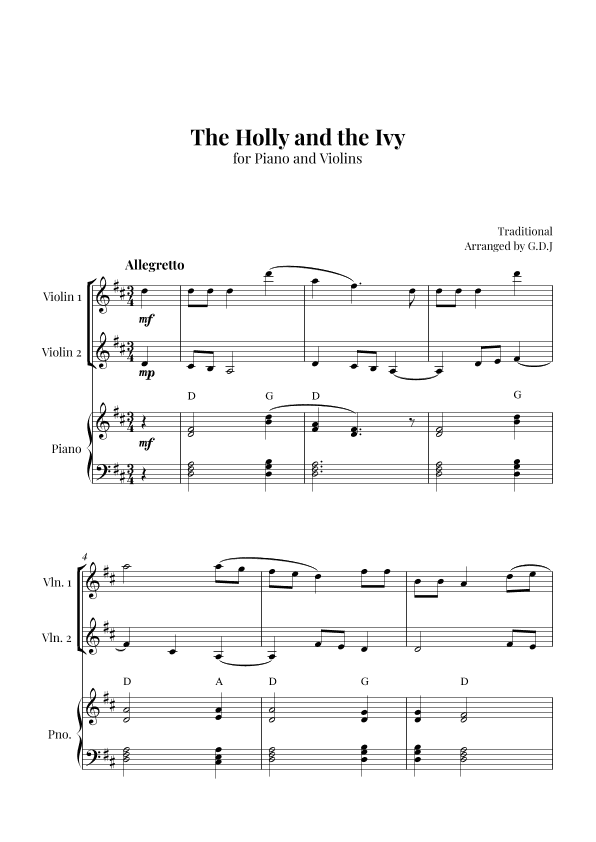 The Holly and the Ivy (arr. GDJ)