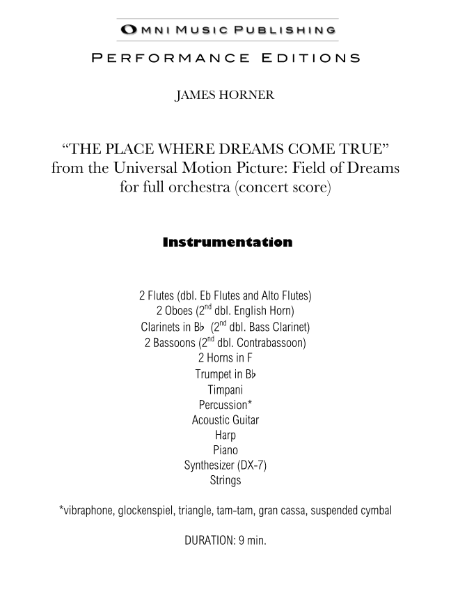 The Place Where Dreams Come True (arr. Omni Music Publishing)