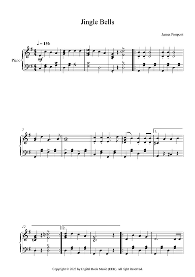 Jingle Bells, James Pierpont (Piano) (arr. Digital Book Music)