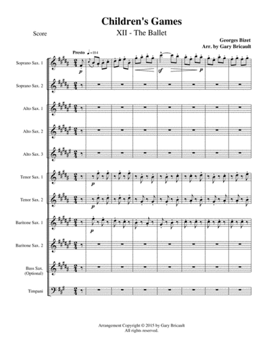 XII - The Ballet from Children's Games (arr. Gary Bricault)