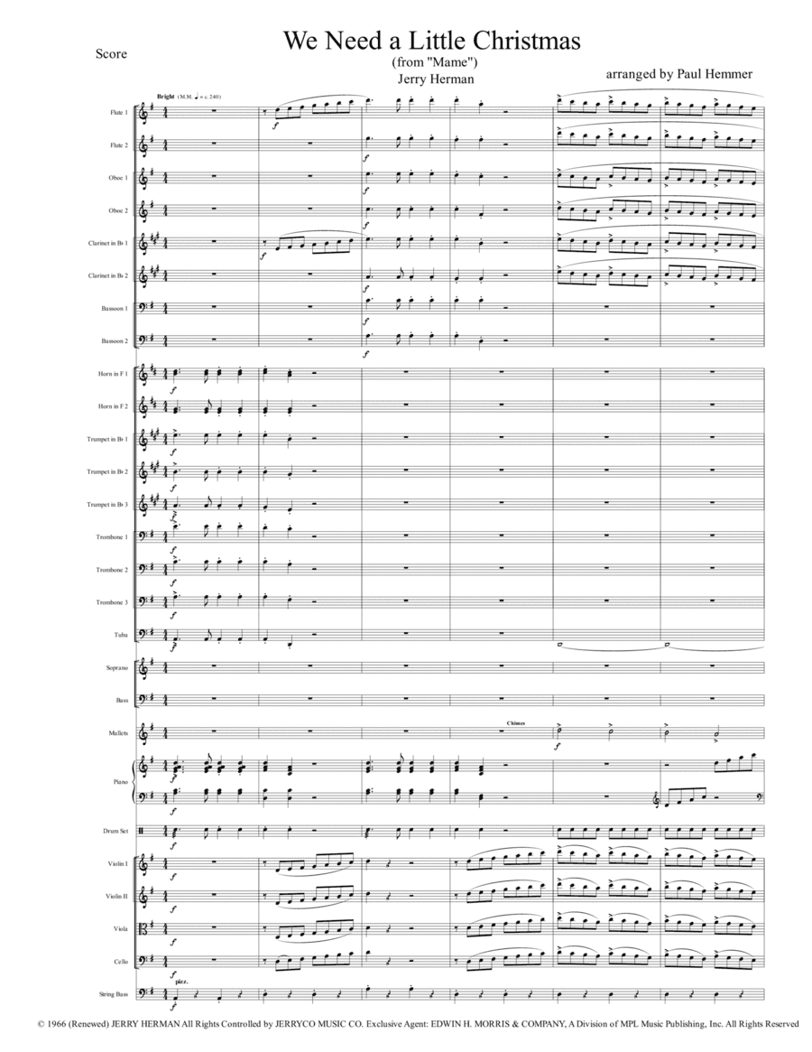 We Need A Little Christmas (arr. PJMS MUSIC)