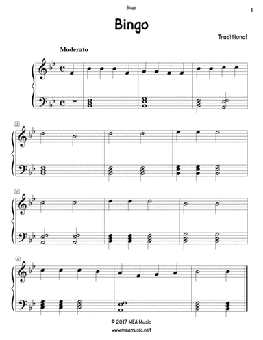 Bingo Level 4B (arr. Michelle Ayler)