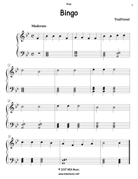 Bingo Level 4B (arr. Michelle Ayler)