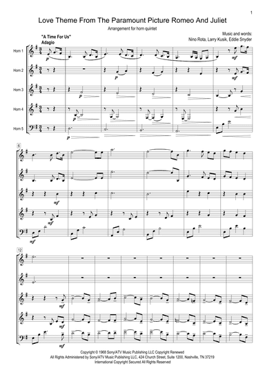 A Time For Us (love Theme) (arr. Edition Maulwurf)