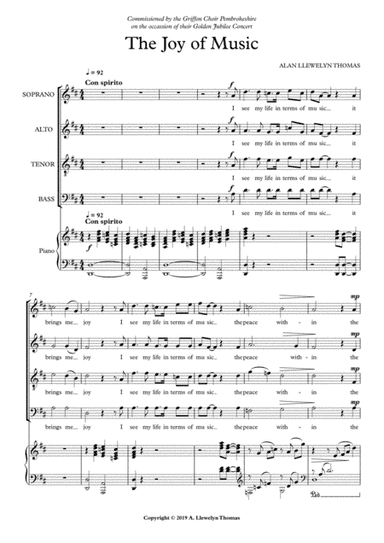 The Joy of Music - SATB & Piano
