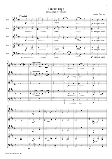 Tantum Ergo (arr. Edition Maulwurf)