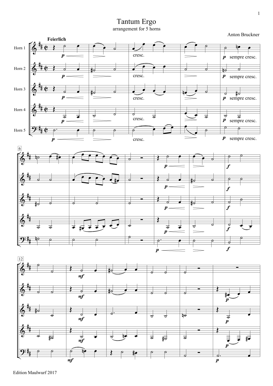 Tantum Ergo (arr. Edition Maulwurf)