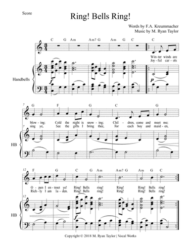Ring! Bells Ring! (a song of Old Father Christmas) for SA or 2-part Choir and 3-octave Handbells