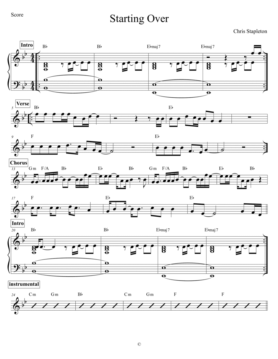 Starting Over (arr. Sebastien Ammann)