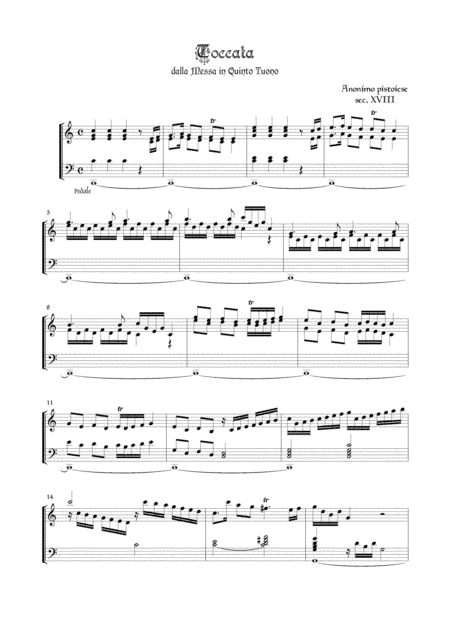 ANONYMOUS - TOCCATA from Messa in Quinto Tuono (arr. Marcello Meneguzzo)
