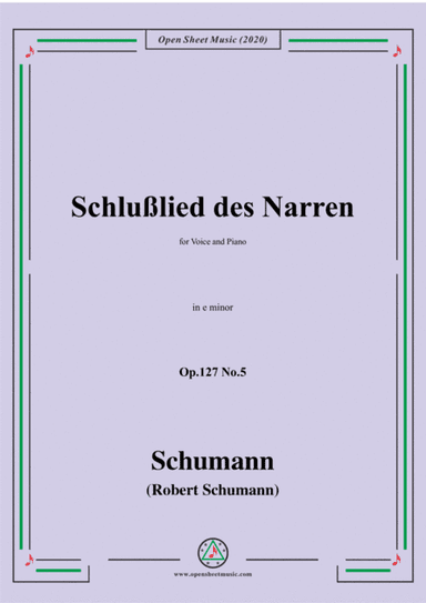 Schumann-Schlußlied des Narren Op.127 No.5,in e minor (arr. MSM)