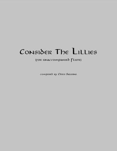 Consider The Lillies