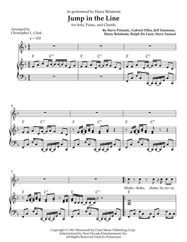 Jump In The Line (arr. Christopher L Clark)