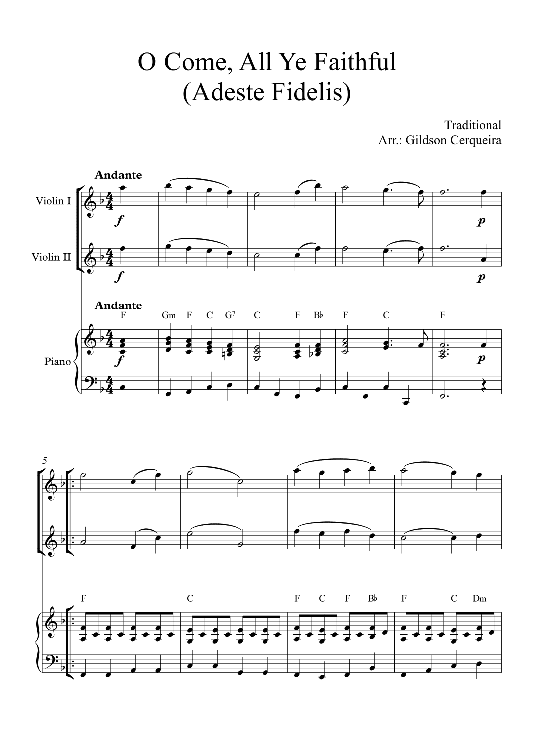 O Come, All Ye Faithful (Adeste Fidelis) (arr. Gildson Cerqueira)