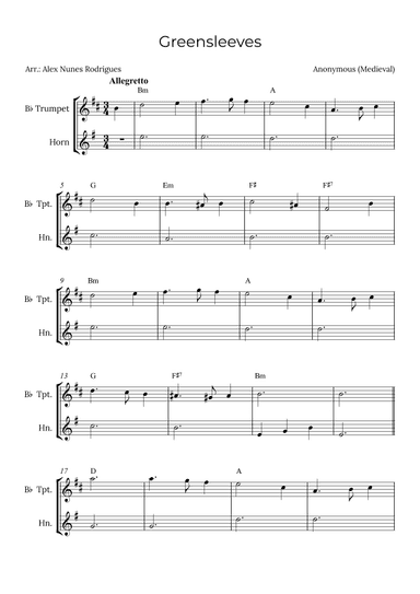Greensleeves (arr. Alex Nunes Rodrigues)