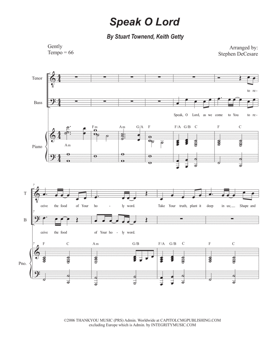 Speak O Lord (arr. Stephen DeCesare)