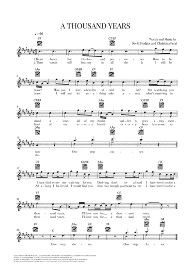 A Thousand Years (arr. Cadenza Editions)