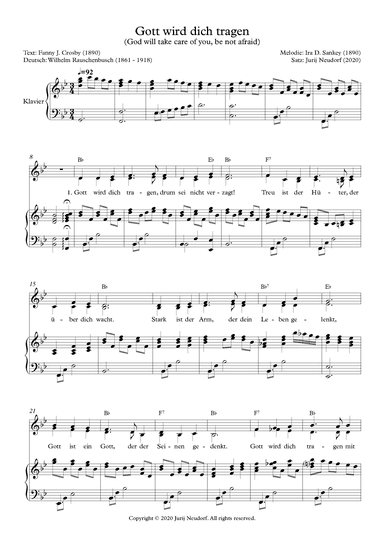 Gott wird dich tragen (arr. Jurij Neudorf)