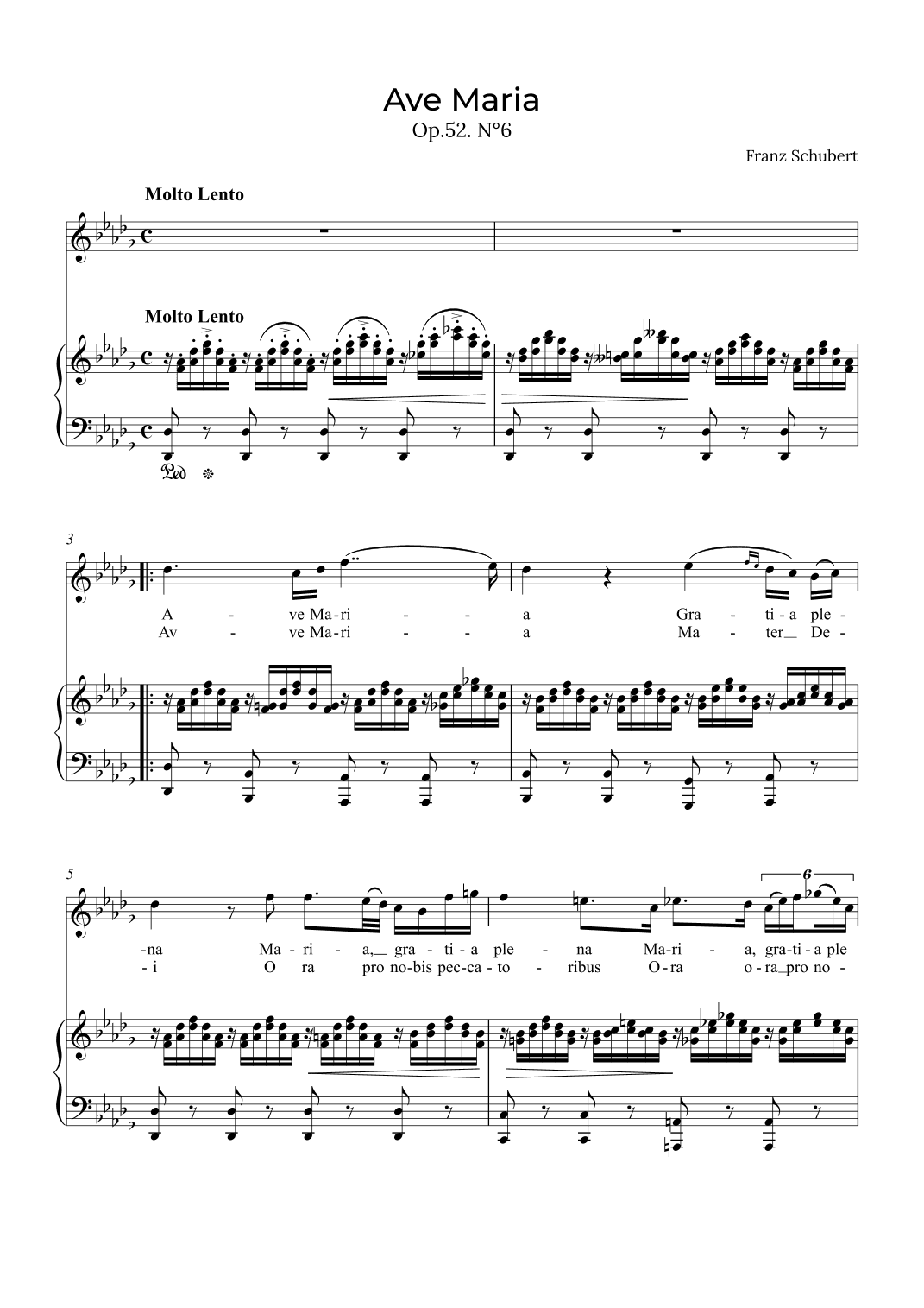 Ave Maria Schubert - Soprano in Db (arr. Alex Nunes Rodrigues)