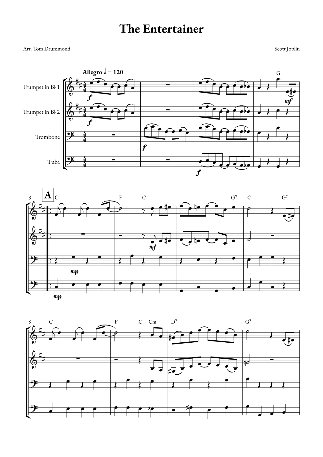 The Entertainer (arr. Tom Drummond)