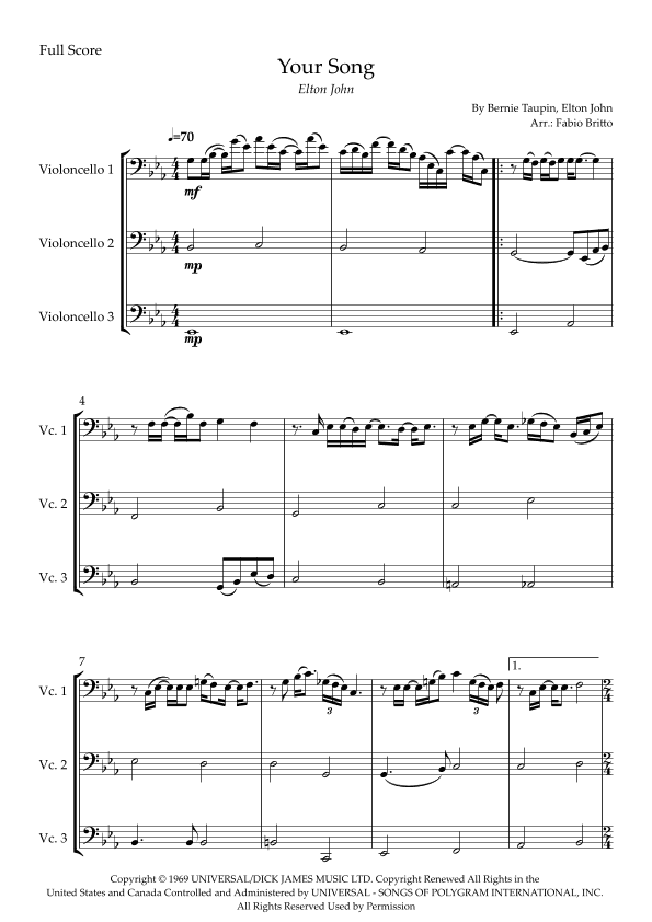 Your Song (arr. Fabio Britto)