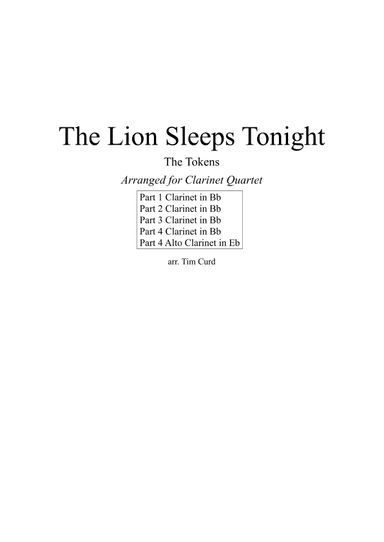 The Lion Sleeps Tonight (arr. Tim Curd)