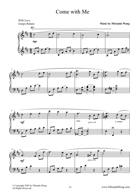 Come with Me - Wedding Piano Music by Miranda Wong